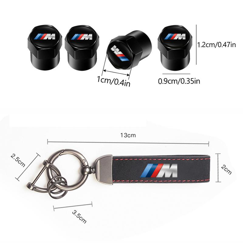 Car Tire Wheel Valve Caps Cover Suede Car Key Chain Ring Keychain For BMW M E46 E90 E60 F30 F10 E39 E36 F20 G30 G20 E87 E92 E91