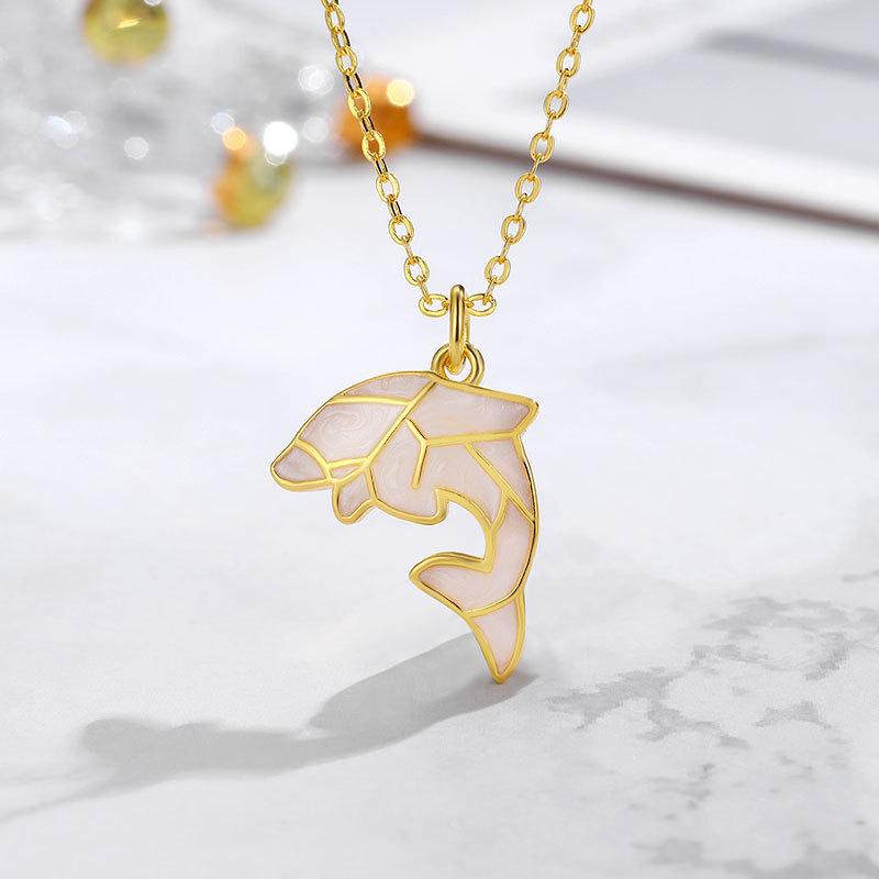 Island Series Dolphin Necklace: Elegant, Cute, and Stylish Clavicle Chain