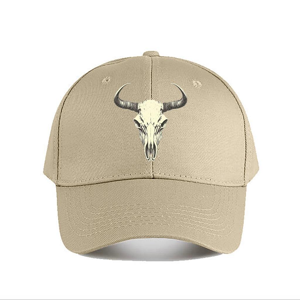 Western Rodeo Cow Skull Wild West Longhorn Graphic Baseball Cap Fashion Unisex Sunhat Womens Outdoor Sports