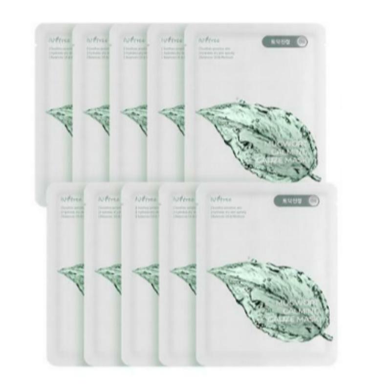 Isntree Mugwort Calming Gauze Mask 10 Sheets