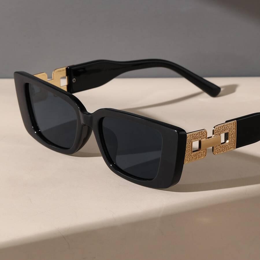 Fashion Square Frame Sunglasses Men Women Outdoor UV400 Shades Street Po Sunglasses Metal Chain Legs Classic