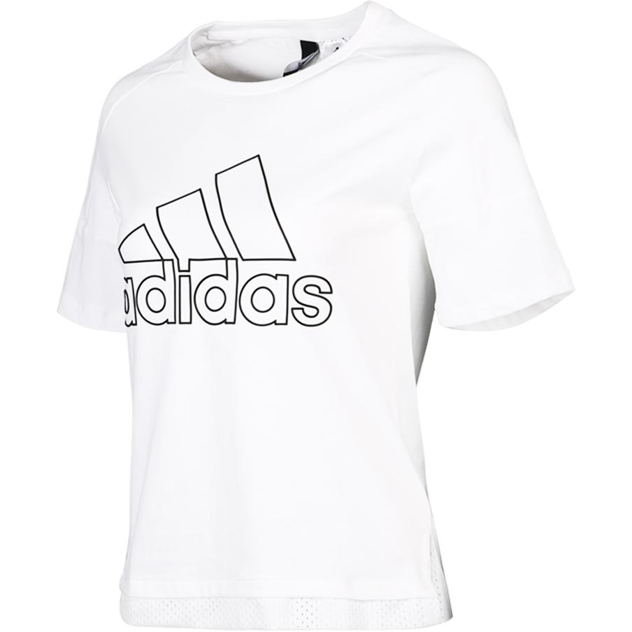 Adidas Gfx Ss T Id Letter Print Soft Crew Neck Short Sleeve Women T-Shirts White CZ5040