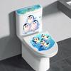 Cute Cartoon Penguin Toilet Decal Stickers Waterproof Self Adhesive Removable Lovely Pattern for Washroom Decor
