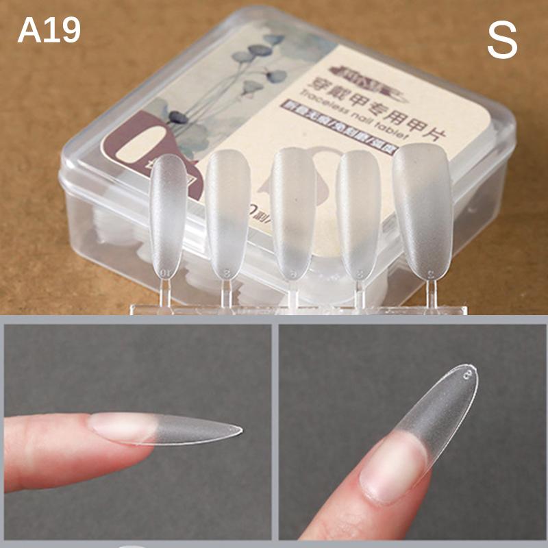 

100 шт./коробка Накладные ногти Накладные ногти Гроб Искусственные ногти Прозрачные типсы для наращивания Инструмент для маникюра A19
