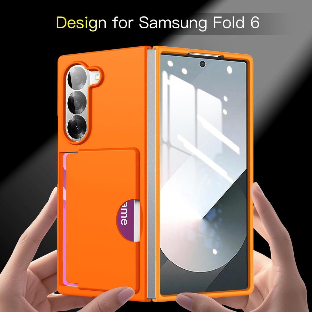 Samsung Z Fold7 Transparent Card Holder & Stand Case - Frosted Protective Design for Foldable Screen