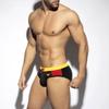 UXH Men's Colorblock Triangle Swim Briefs: Multi-Color, Flag-Inspired Design, Fitted and Sexy Shorts
