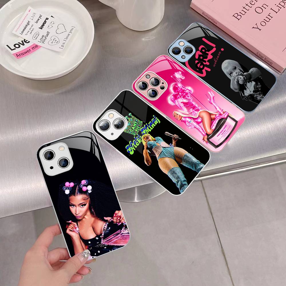Nicki Minaj Rapper For IPhone 14 13 12 Mini 11 Pro XS Max X XR 14 Plus Tempered Glass Cover