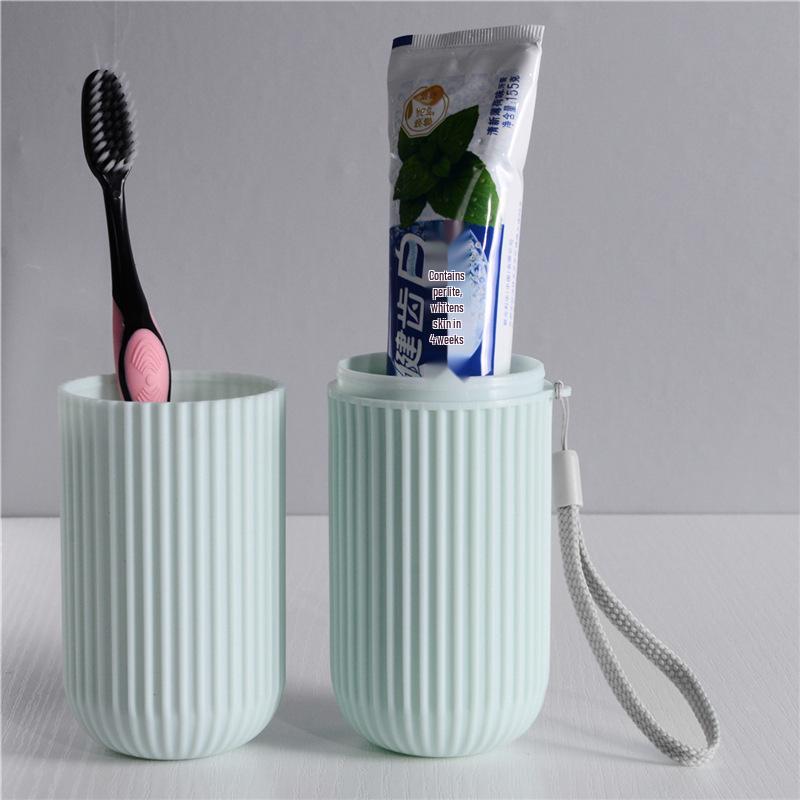 

Портативный дорожный держатель для зубной щетки и зубной пасты с крышкой светло-синий