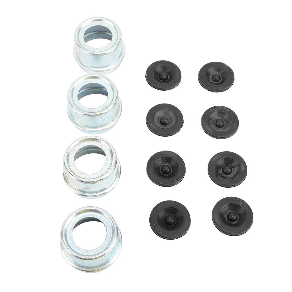 4 Zestawy Osłon Przeciwpyłowych Piasty Przyczepy Osłona Przeciwpyłowa Osi Przyczepy Dekielki Środkowe Kół Osłony Smarujące z 8 Gumowymi Wtyczkami do