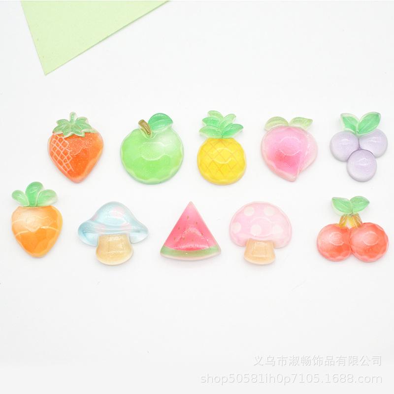 Colorful Crystal Faceted Fruit Pendant Diy Projects Cartoon Plastic Material