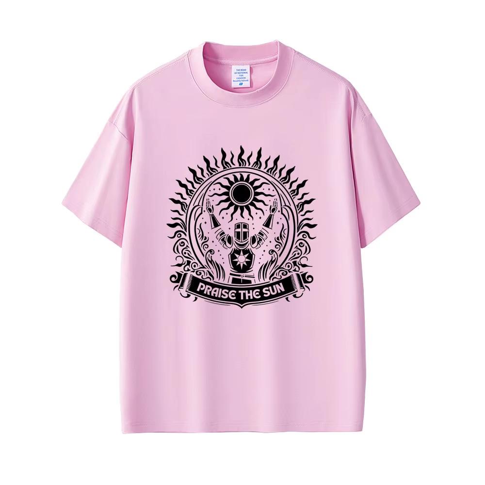 Dark Souls Praise The Sun Tshirt Men Women Fashion Gothic Rock Tshirts Mens pure Cotton Vintage T Shirt Game Lovers Fans Gift