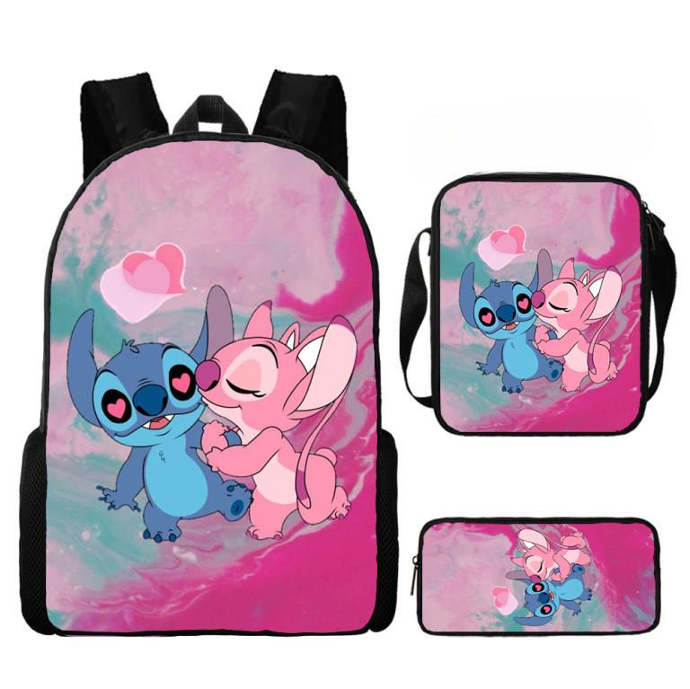 Stitch Backpack Cartoon Set With Lightweight Breathable For Students Elementary