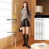 Women's PU Leather High-Waist Bootcut Shorts - 2024 Autumn/Winter Plus Size Fashion