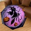 1PC Halloween Witch Umbrella-8-Rib Reinforced, Automatic Open, Lightweight & Durable, Cute Fashion Accessory for Outdoor-T176