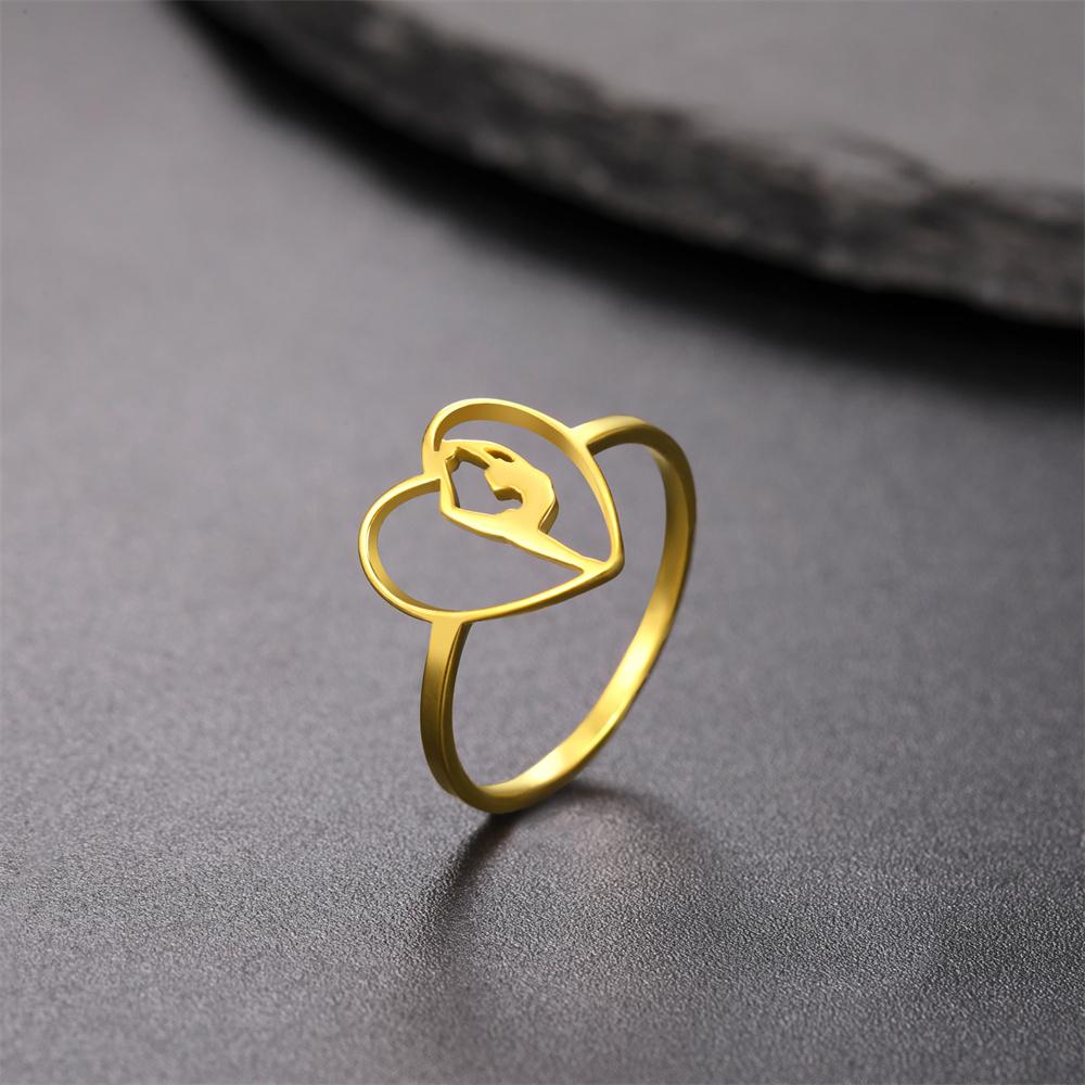 My Shape Gymnastics Girl Rings for Women Stainless Steel Artistic Gymnast Sports Ballerina Dancing Girls Finger Rings Jewelry