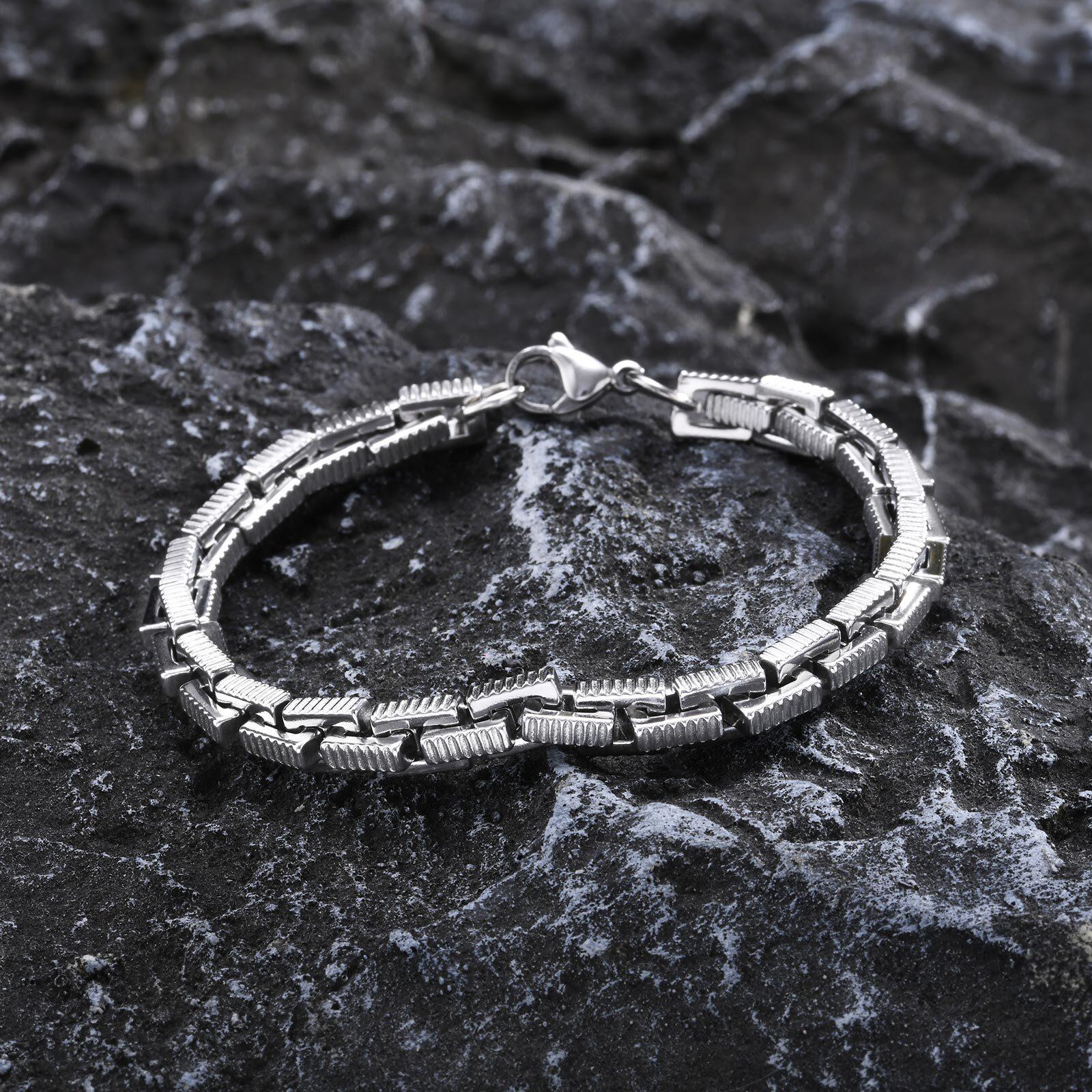 

Vnox Тяжелые браслеты-цепочки ручной работы для мужчин и женщин, античная окисленная нержавеющая сталь геометрический квадратный якорный браслет-цепочка