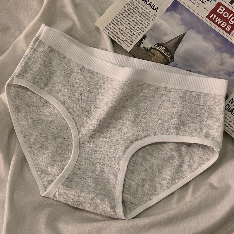 

Дышащие хлопковые трусы со средней посадкой в японском стиле для женщин и студентов, доступны большие размеры. L серый
