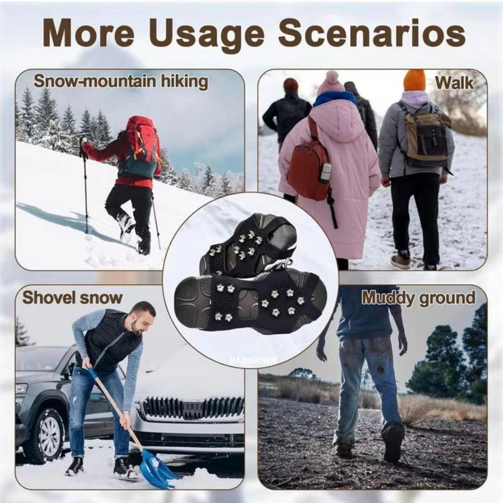 Rutschfeste Schuhspikes Abdeckung 10 Spikes Schnee Steigeisen Spikes Schuhe Ski Ausrüstung