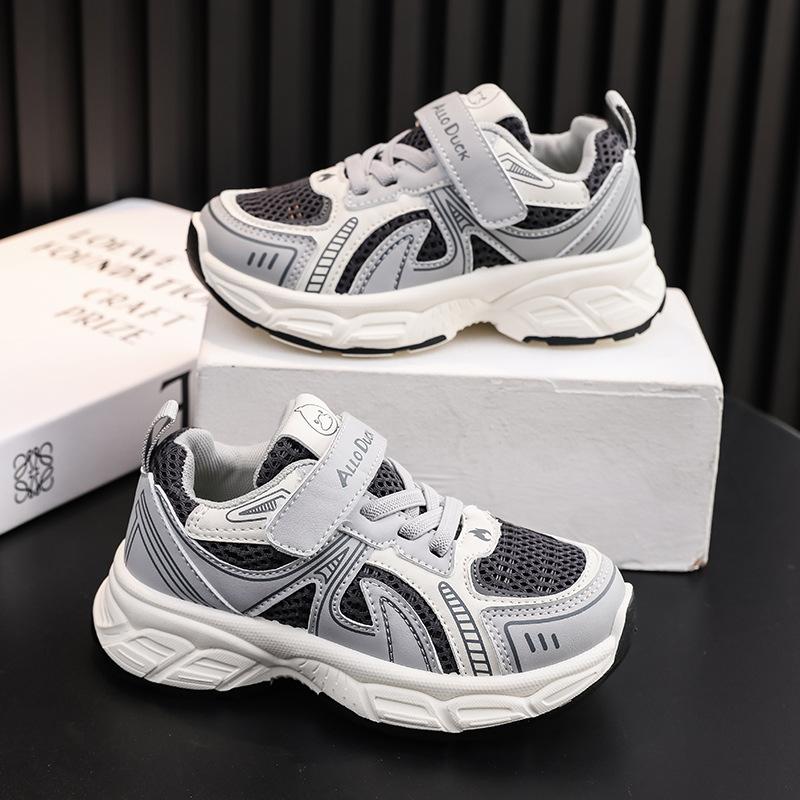 

New spring and autumn sports shoes for boys, leather dad shoes, girls children s shoes, soft-soled casual shoes, trendy 38Inner Length23.6CM