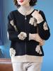 2025 New Fashionable Knitted Top: Spring & Autumn Short Jacket for Middle-Aged Women