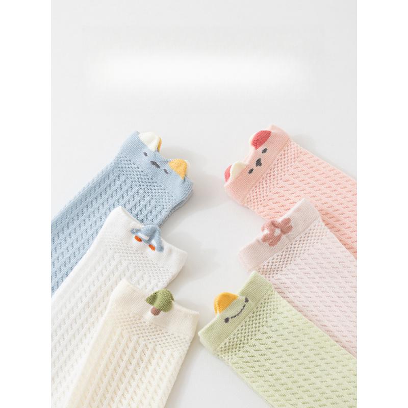 Children's Socks Girls Summer Thin Mesh Cotton Socks Boys Infants Baby Over-the-Knee Socks Anti-Mosquito Socks Class A