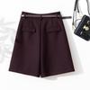Women's High-Waist Wool Shorts - Autumn/Winter Casual Slimming Mid-Length Versatile Booty Shorts