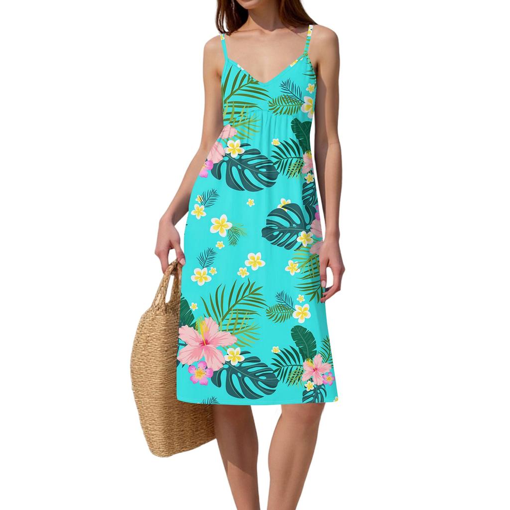 Dámské špagetové šaty bez zad s mašlí, volné, ležérní, plážové, prázdninové, letní šaty