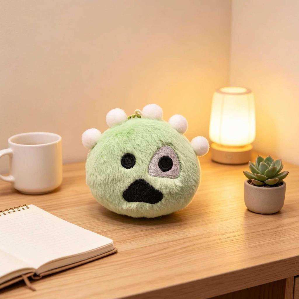 Cortisball Plush Pom-Pom Keychain & Card Holder