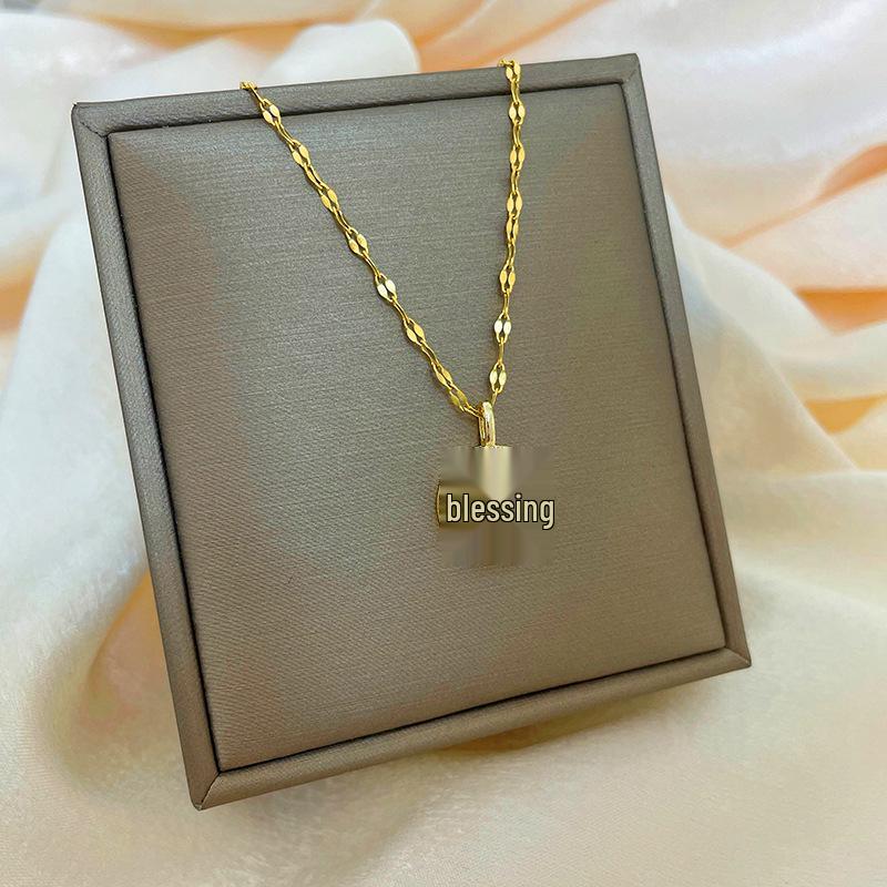 18K Vergoldete Kupfer Schlüsselbeinkette mit Abakus Kürbis Schwan Design.