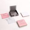 Sticky Note Holder with Stencil Post-it Note Dispenser Waterproof Portable Acrylic Self-Sticky Note Pad Storage Organizer
