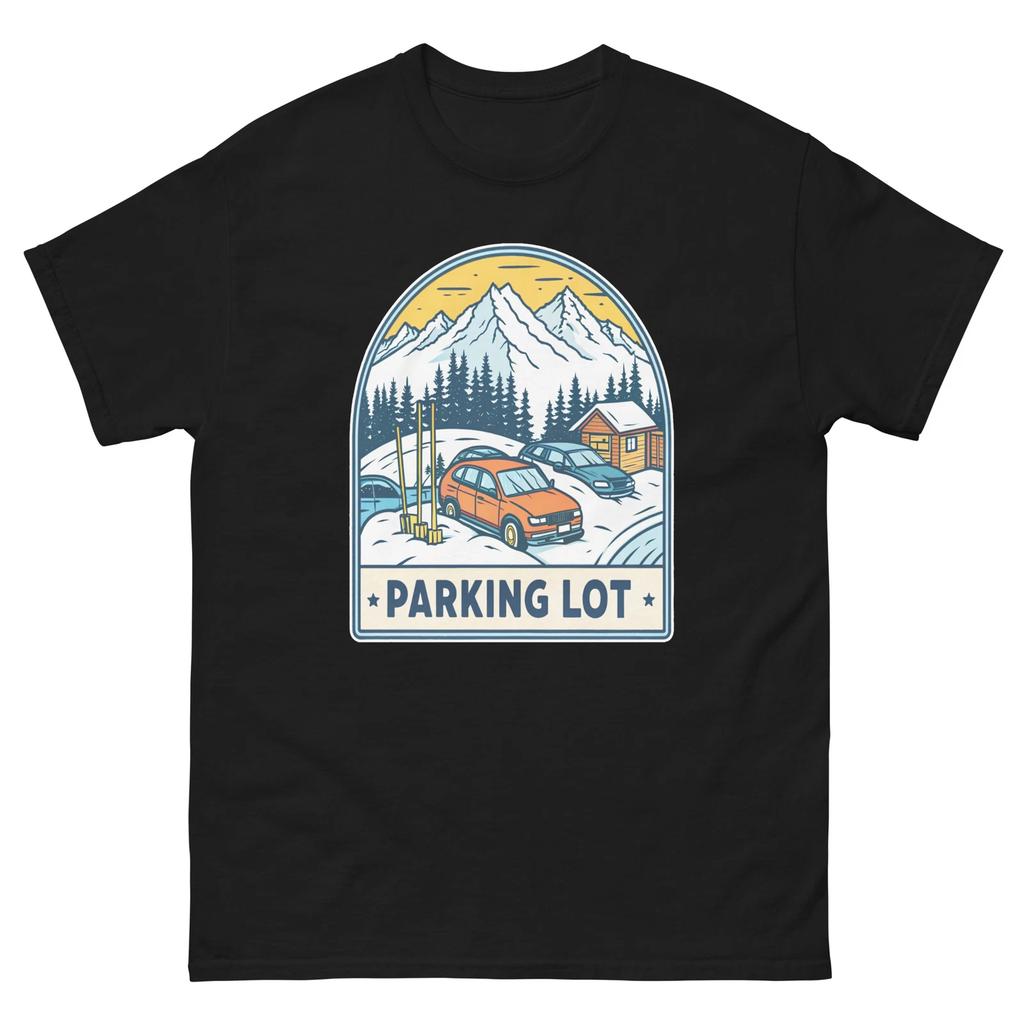 Parking Lot Mountain Ski Resort Town T-Shirt