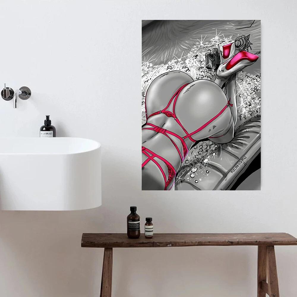 Canvas Wall Art Abstract Sexy Women Canvas Painting Canvas Wall Art Wall Mural for Live Room Frameless