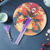 Chinese Style Portable Tassel Round Fan - Classical Hanfu Cheongsam Accessory for Women