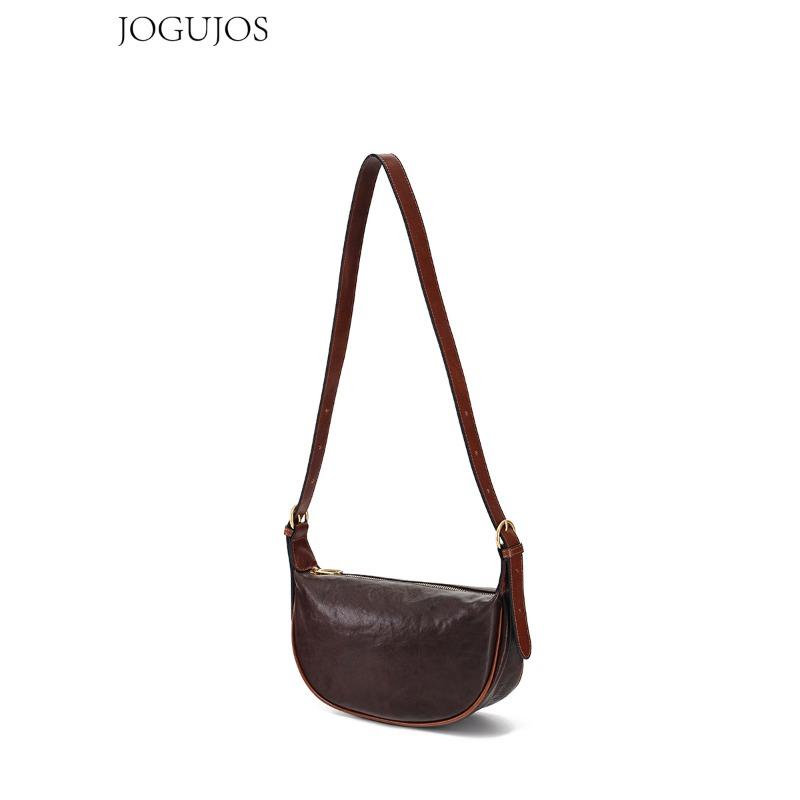 

JOGUJOS женская сумка-пельмень из кожи растительного дубления, ретро кожаная сумка-мессенджер, повседневная универсальная женская сумка через плечо