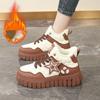 Women‘s Winter Chunky Platform Sneakers Anti-Slip Walking Shoes With Fur Lined Comfortable Lace-up Snow Boots for Women Outdoor Warm Short Booties