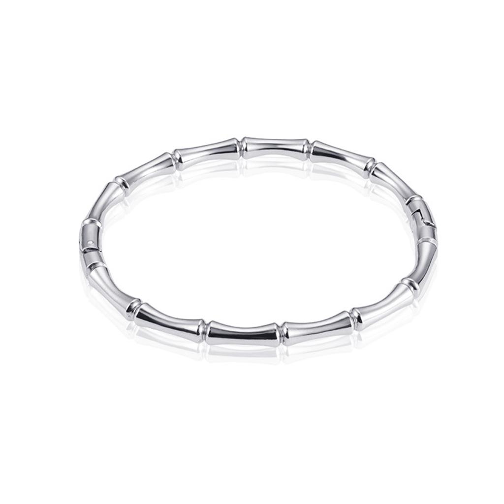 Gold Color Stainless Steel Bamboo Cuff Bracelets for Women Luxury Wedding Jewelry Female Bangles Gift
