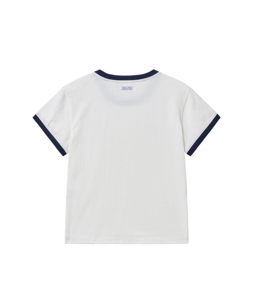 YALE Women'S Daily Comfort Ringer T-Shirt_Navy