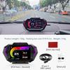 Obd2 Gauge Display with Speed, Heads Up Display for Cars P24, Fuel Consumption, RPM, Overspeed Alarm, OBD+GPS Digital Speedometer Suitable for All