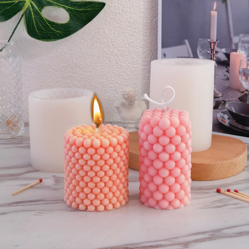 Bubble Candle Mould Silicone Mold Round Shape Candle Moulds 3D Bubble Silicone Candle Mould Column