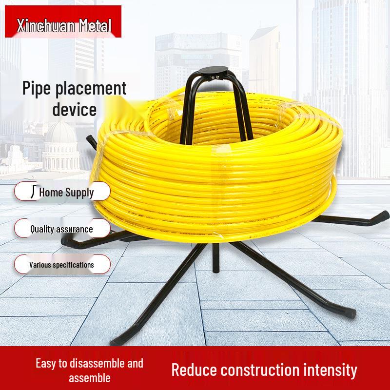 Držák pro pokládku potrubí podlahového vytápění a navíječka pro spirálu vodního rozdělovače