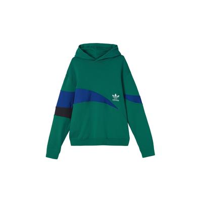 adidas Originals Trefoil Ts קפוצ'ון זיעה הדפסת לוגו צבעים משולבים קפוצ'ונים לגברים ירוק HF5943