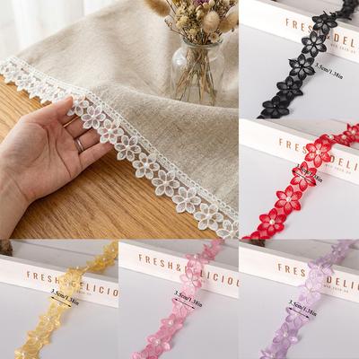 Beaded Floral Trim Flower Ribbon Embroidery Trim Lace Strip Embroidered Diy Handmade Patchwork Sewing Supplies Wedding Craft