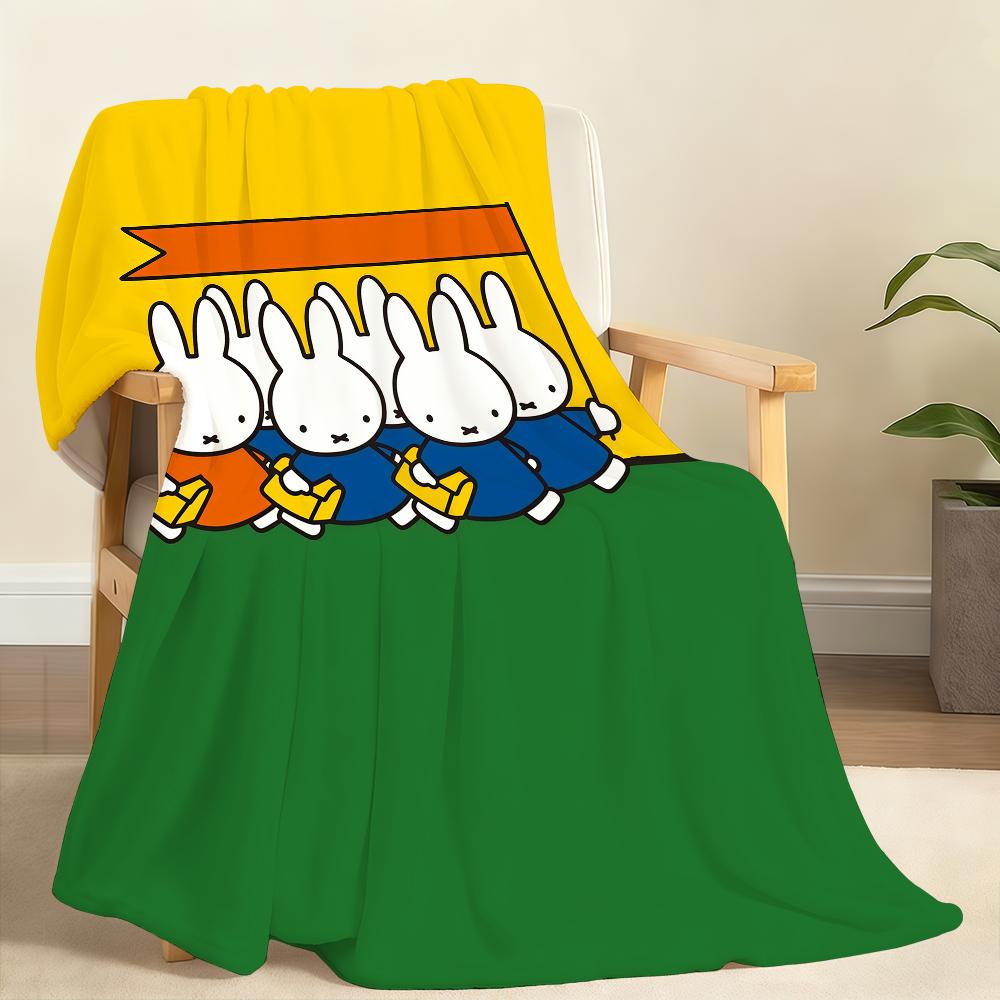 Kawaii M-MiffyS Blanket Soft Throw Blanket for Home Bedroom Bed Sofa Picnic Travel Office Rest Cover Blanket Gift