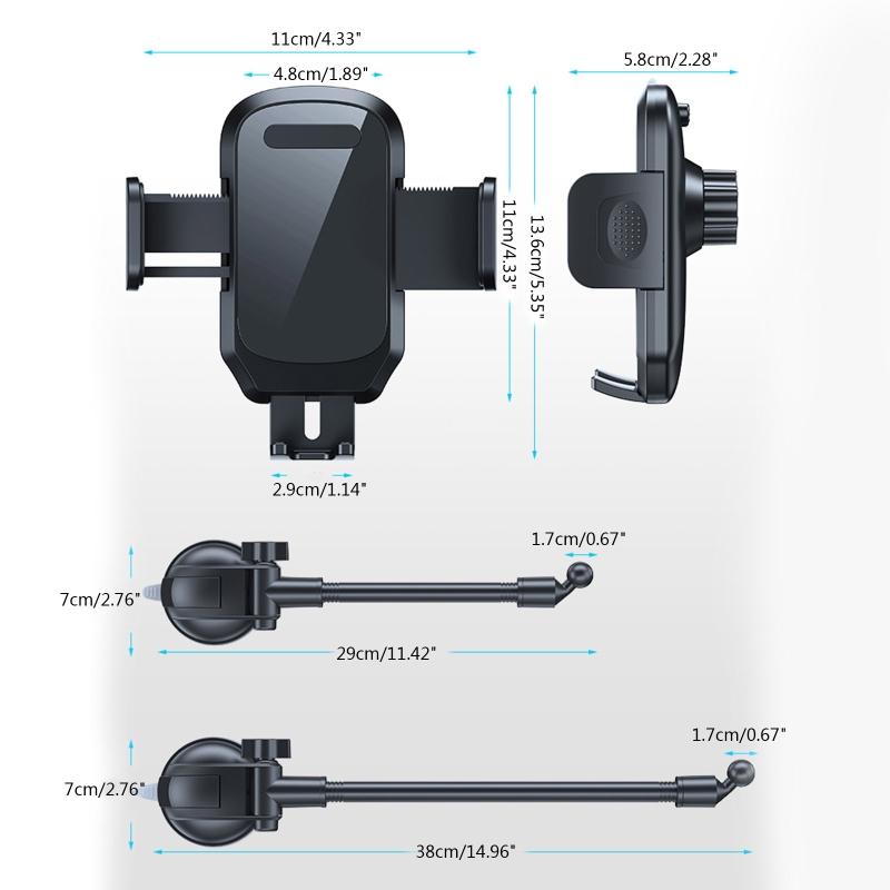 Auto Handyhalterung Windschutzscheibenhalterung für 110mm Breite Geräte Armaturenbrett Robuster Ständer Halterung