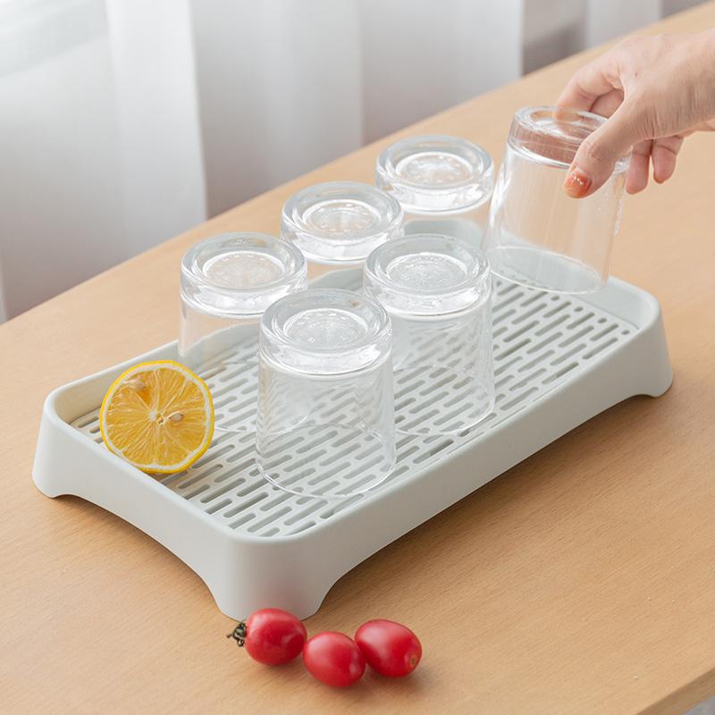 Multifunction Kitchen Bathroom Sink Rack Restaurant Fruit Dish Cup Drainboard Water Drying Pad Nordic Plastic Drain Tray