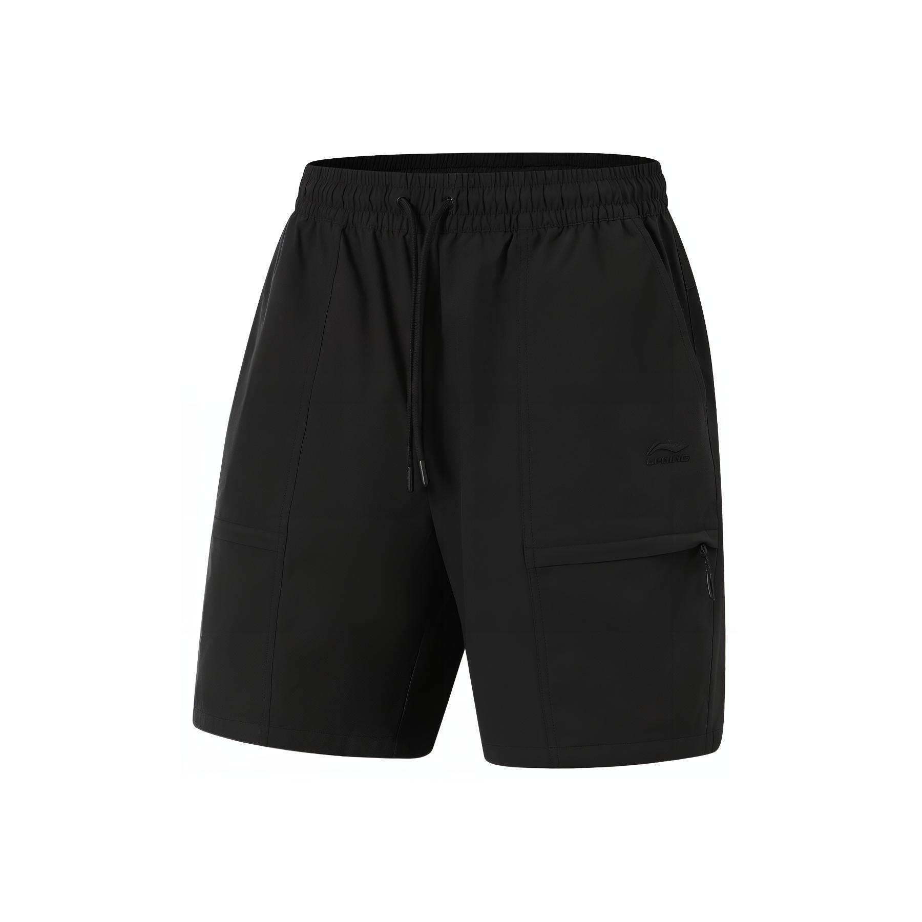 Li-Ning Logo Waterproof Loose Fit Shorts Black Men s AKSU533-3 M
