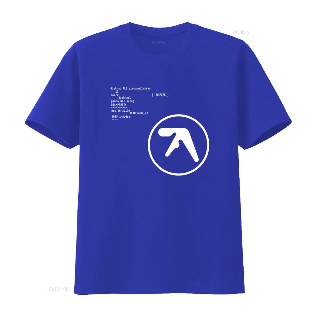 Aphex Twin T Shirt R2NY Design Black White Print Vintage Washed Top For Everyday Wear Stretched Comfortable Breathable