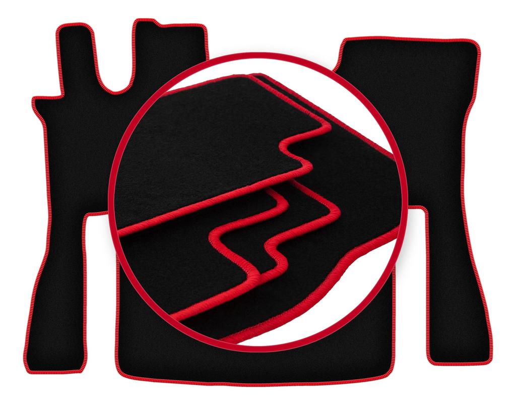 Velour floor mats with red edge for: Volvo FH16- 4th generation Automatic (2012-)