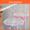 Portable Round Drying Rack With Multiple Clips For Clothes Laundry And Socks