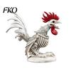 Unique Halloween Party Props Skeleton Rooster, Lifelike Chicken Decoration, Spooky Animal Artistic Resin Craft Bone Statue for Desktop Yard
